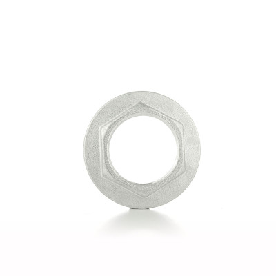 Контргайка резьбовая латунная Metalit В 1/2 с фланцем никелированная