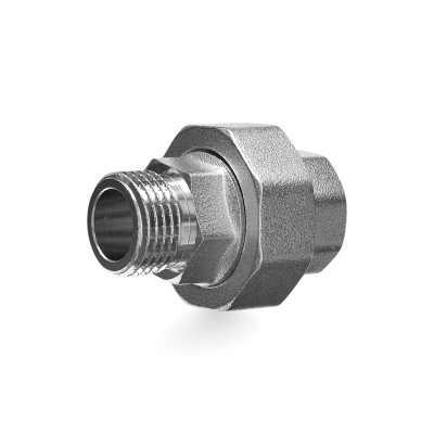 Разъемное соединение латунное американка Metalit CN НВ 3/4 прямое никелированное с плоским уплотнением