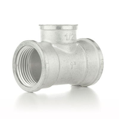 Тройник резьбовой латунный Metalit ВВВ 1.0 x 3/4 x 1.0 редукционный никелированный