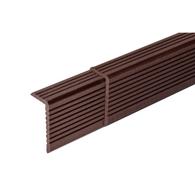 Уголок ДПК 35 x 70 x 4000 тиснение вельвет терракот