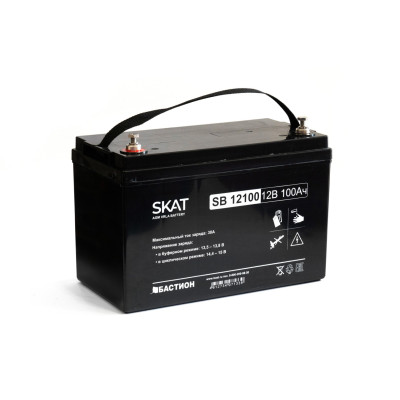 Аккумуляторная батарея свинцово-кислотная SKAT SB 12100, AGM 12 В, 100 Ач