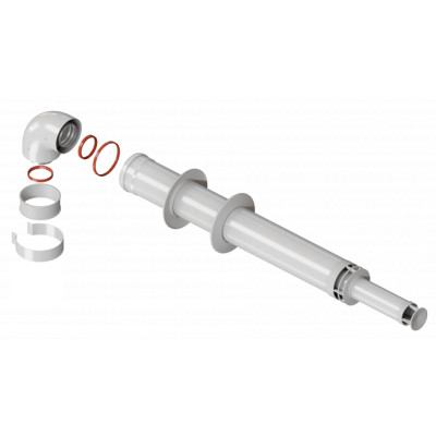 Комплект коаксиального дымохода KITURAMI D60/100, АНТИЛЕД, L = 1000 мм.
