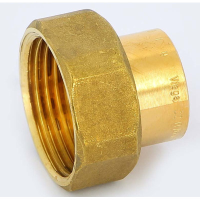 Муфта В-пайка 15 x 3/4 с накидной гайкой, плоская прокладка (серия 94359)