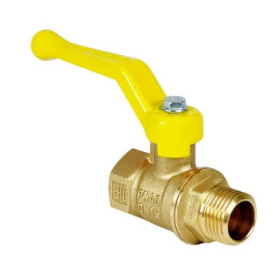 Кран шаровой DeltaPro для ГАЗА 1 1/4 ВР/НР ручка-рычаг, латунный 11Б27фтМ (16/4)