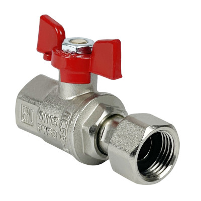 Кран шаровой PREMIUM для ВОДЫ с накид. г 3/4 ВР/ВР, бабочка, лат. никелированный 11Б27фт1М (40/10)