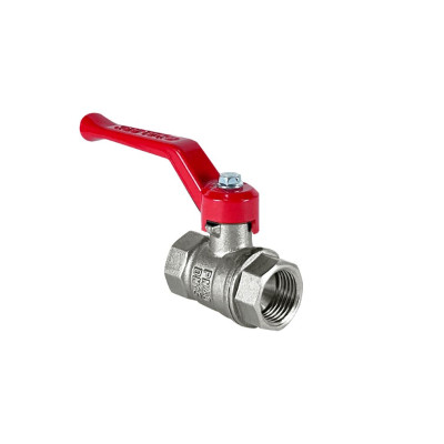 Кран шаровой N/P59 для ВОДЫ   3/4 ВР/ВР ручка-рычаг, латунный НИКЕЛИР-Й VALFEX 11Б27фт1М (64/16)