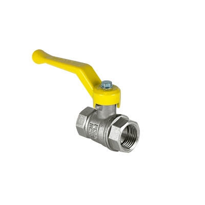 Кран шаровой N/Р59 для ГАЗА 2 ВР/ВР ручка-рычаг, латунный НИКЕЛИР-Й 11Б27фтМ (8/2)