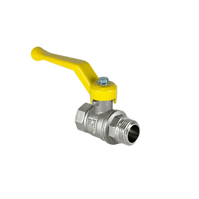 Кран шаровой N/P59 для ГАЗА  1 ВР/НР ручка-рычаг, латунный НИКЕЛИР-Й VALFEX 11Б27фтМ (32/8)