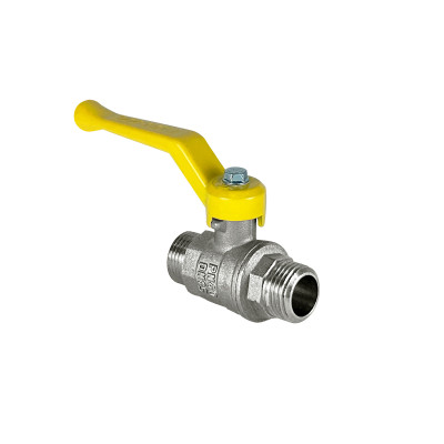 Кран шаровой N/P59 для ГАЗА 3/4 НР/НР ручка-рычаг, латунный НИКЕЛИР-Й 11Б27фтМ (56/14)