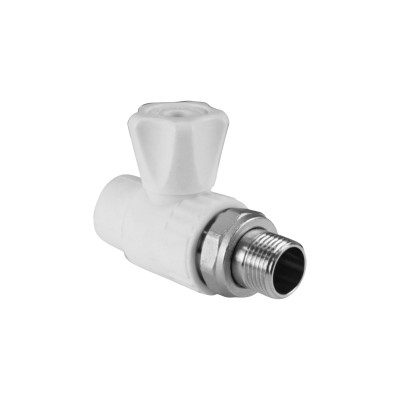 Кран шаровой для радиатора прямой 20х1/2 (60/10) (Valfex) ЗАВОД ВАЛФ-РУС БЕЛЫЙ