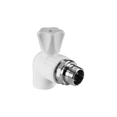 Кран шаровой для радиатора угловой 25х1/2 (40/10) (Valfex) ЗАВОД ВАЛФ-РУС БЕЛЫЙ