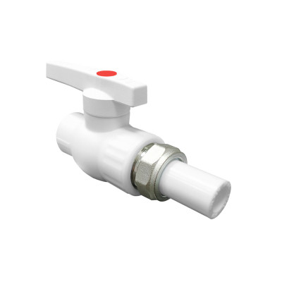 Кран шаровой 20х3/4 полнопроходной с односторонним разъемным соед. (40/10) (Valfex) БЕЛЫЙ ВАЛФ-РУС