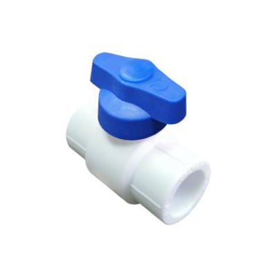 Кран шаровой 20 полупроходной с синей ручкой (100/20) (Valfex) БЕЛЫЙ ВАЛФ-РУС