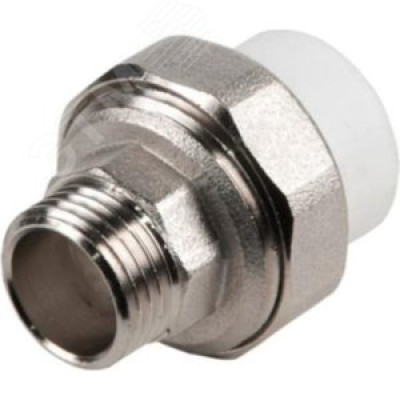 Муфта полипропиленовая STANDART PP-R Н 1.1/2 x 50 Американка разъемная комбинированная белая