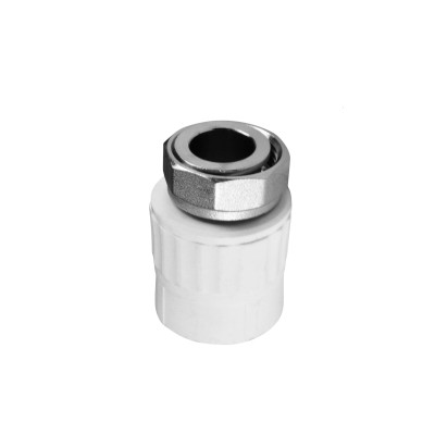Муфта полипропиленовая STANDART PP-R В 1/2 x 20 с накидной гайкой комбинированная белая