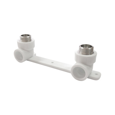 Водорозетка полипропиленовая STANDART PP-R Н 1/2 x 25 двойная на планке белая