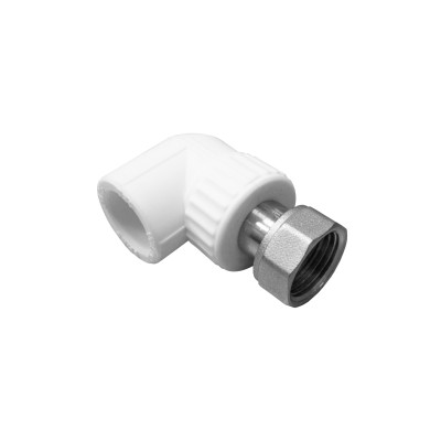 Угол полипропиленовый STANDART PP-R В 1.1/4 x 32 с накидной гайкой белый