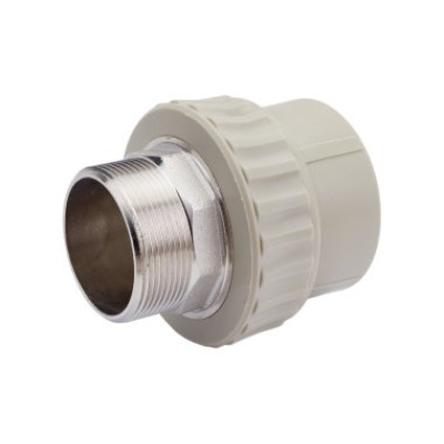 Муфта полипропиленовая STANDART PP-R Н 1.1/2 x 40 комбинированная под ключ серая